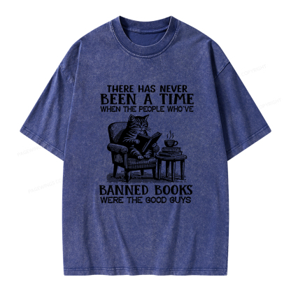 Pagewings Cats Reading Books Are Prohibited From Having Books Unisex Washed T-shirt