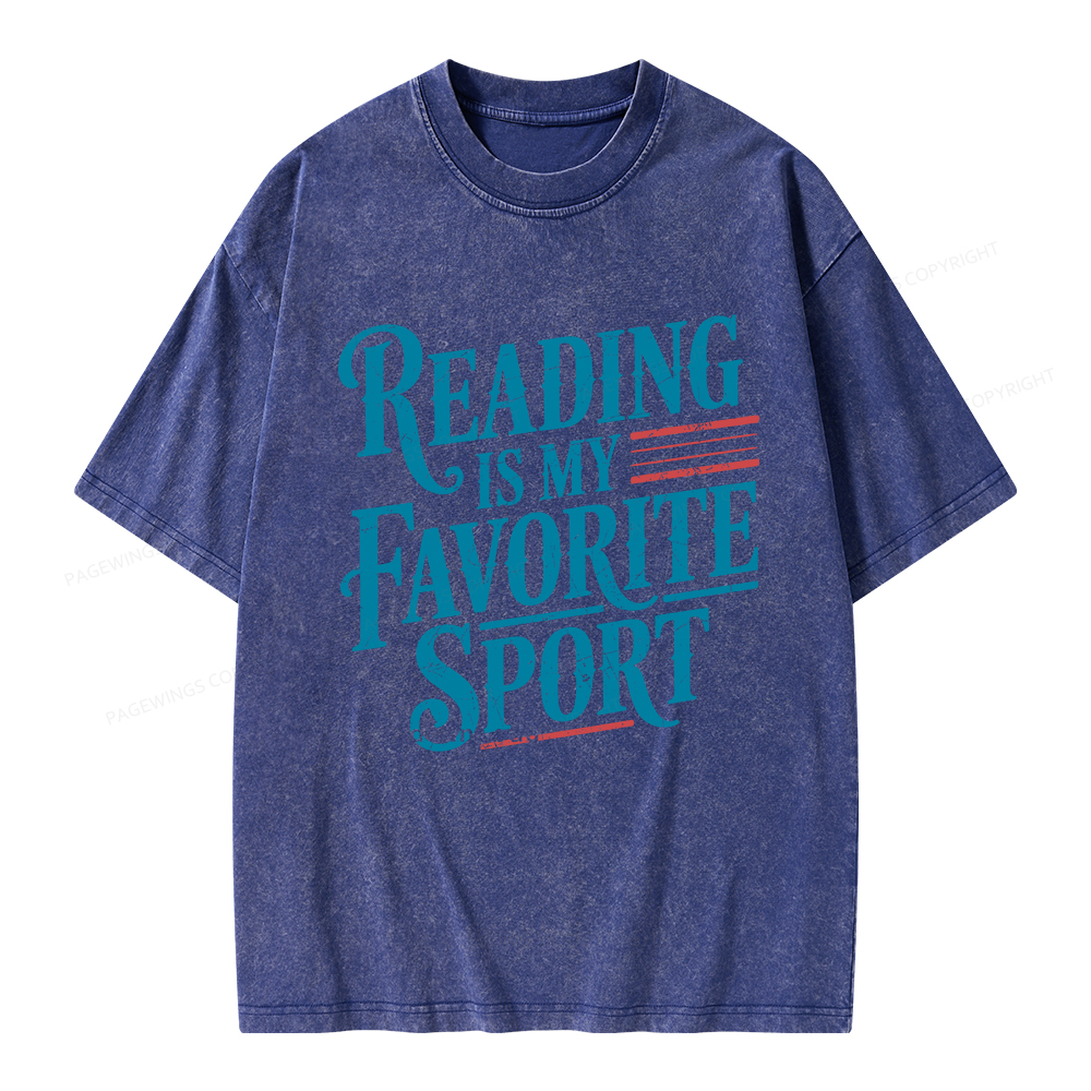 Pagewings Reading is My Favorite Sport Unisex Washed T-shirt
