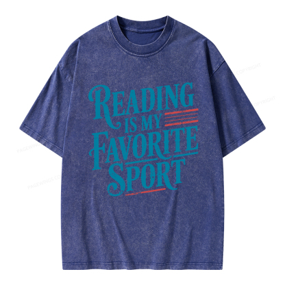 Pagewings Reading is My Favorite Sport Unisex Washed T-shirt