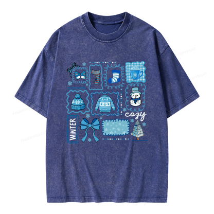 Pagewings Cozy Winter Unisex Washed T-shirt