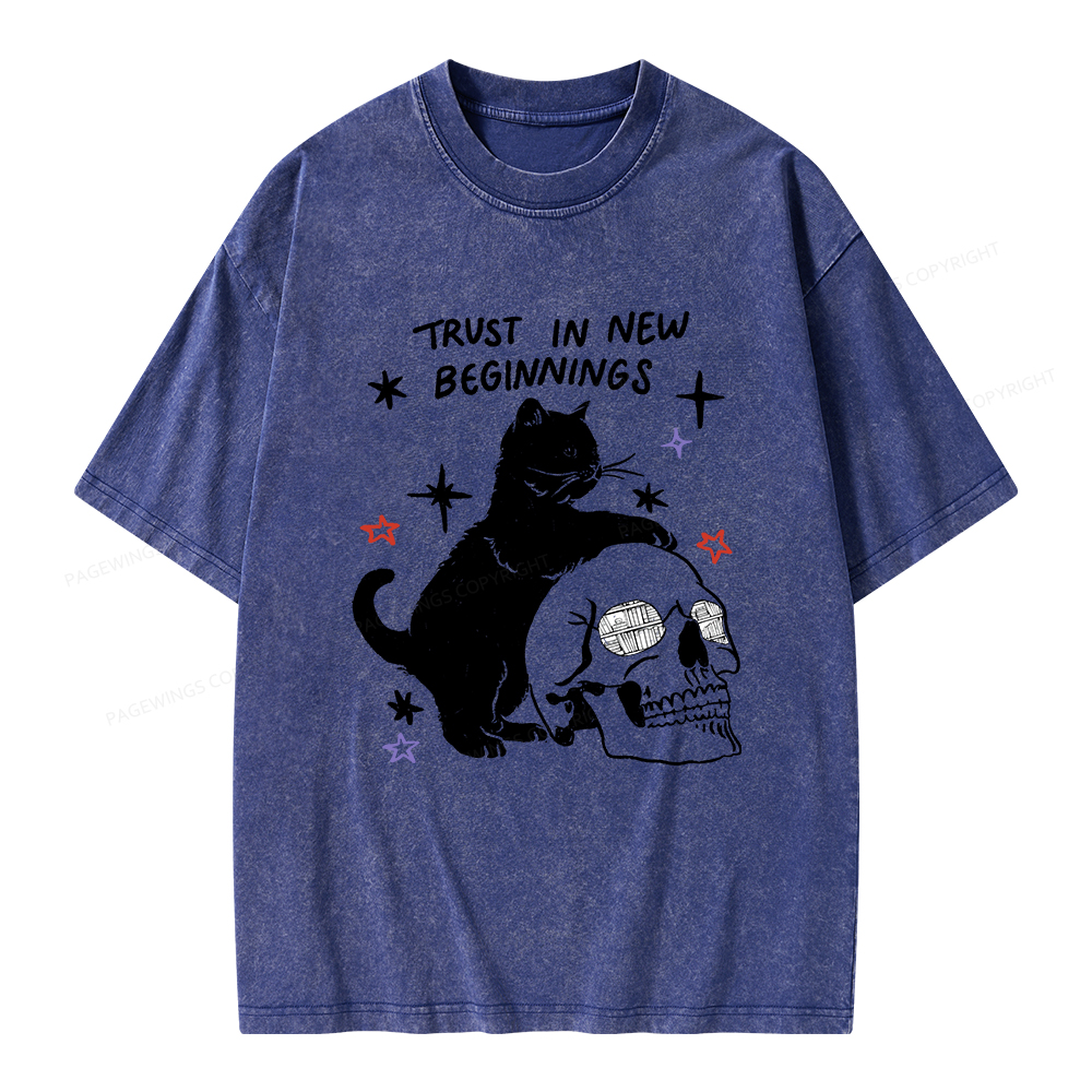 Pagewings Trust In New Beginnings Unisex Washed T-shirt