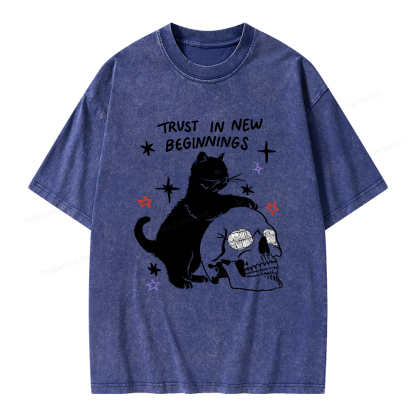 Pagewings Trust In New Beginnings Unisex Washed T-shirt