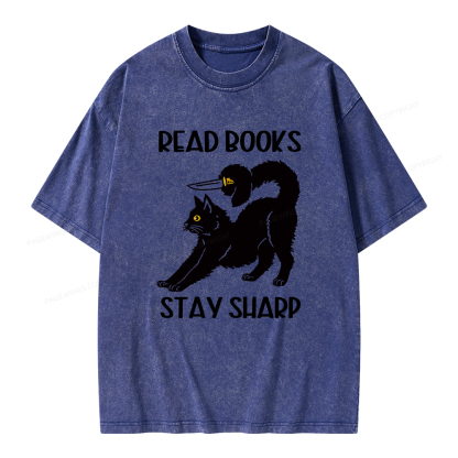 Pagewings Read Books Stay Sharp Unisex Washed T-shirt