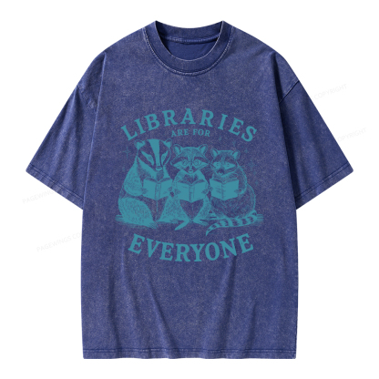 Pagewings Libraries Are For Everyone Unisex Washed T-shirt