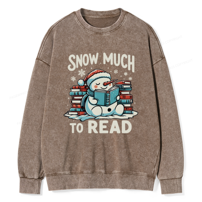 Pagewings Snow Much To Read Unisex Washed Sweatshirt