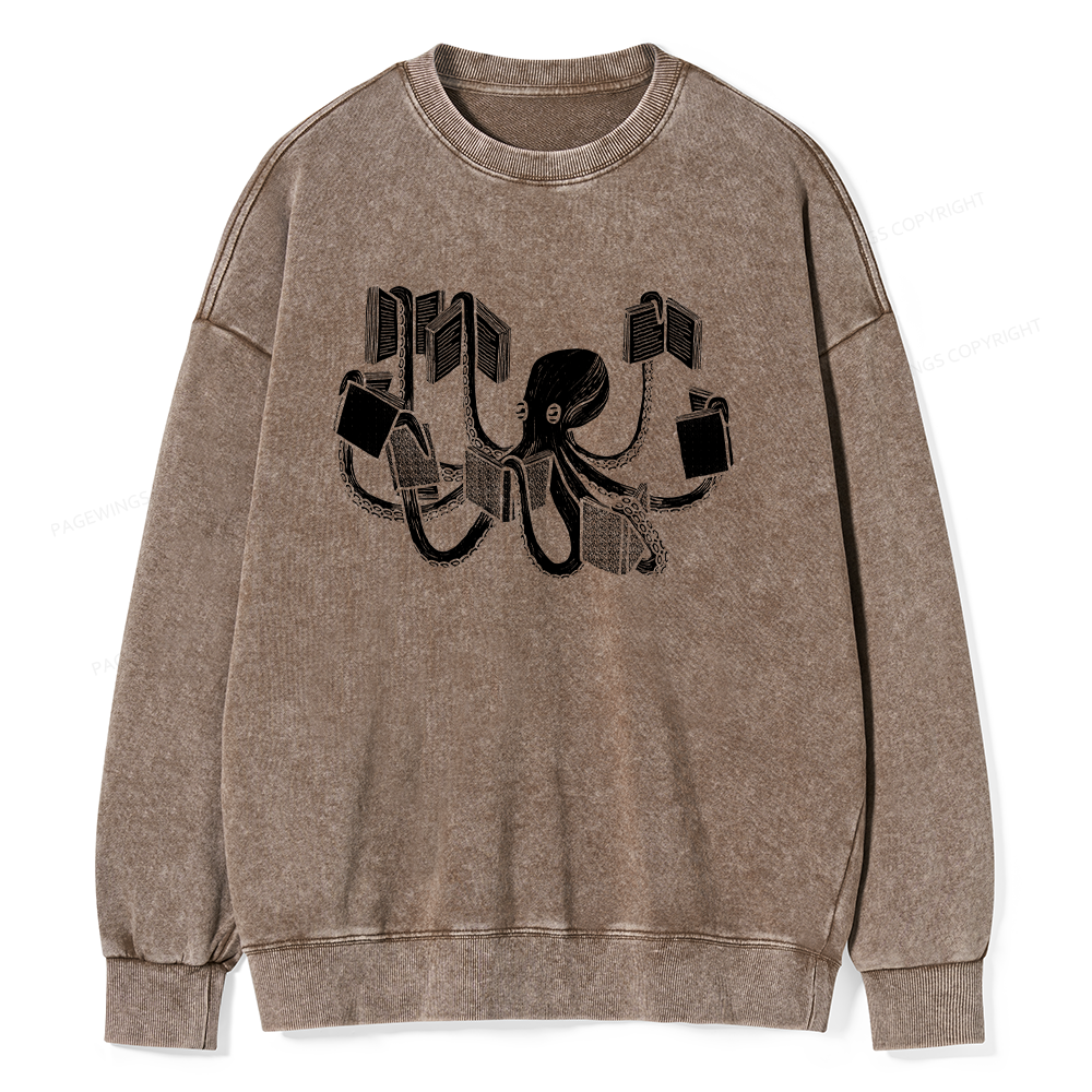 Pagewings Armed With Knowledge Unisex Washed Sweatshirt