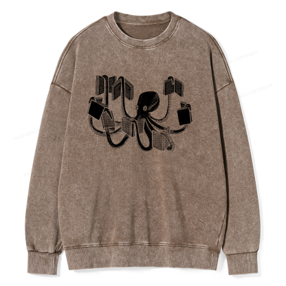 Pagewings Armed With Knowledge Unisex Washed Sweatshirt