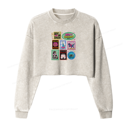 Pagewings New Achievement Women Washed Crop Sweatshirt