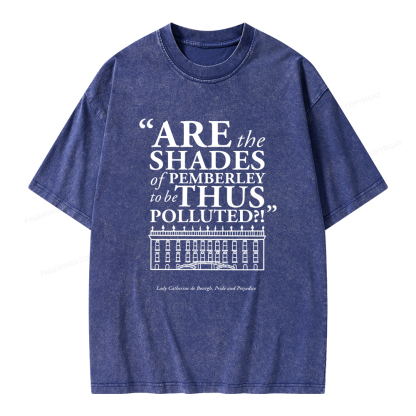 Pagewings Are The Shades Of Pemberley To Be Thus Polluted Unisex Washed T-shirt
