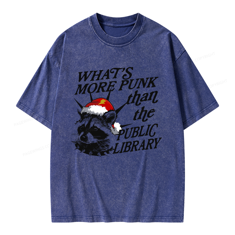 Pagewings What’s More Punk Than The Public Library Unisex Washed T-shirt