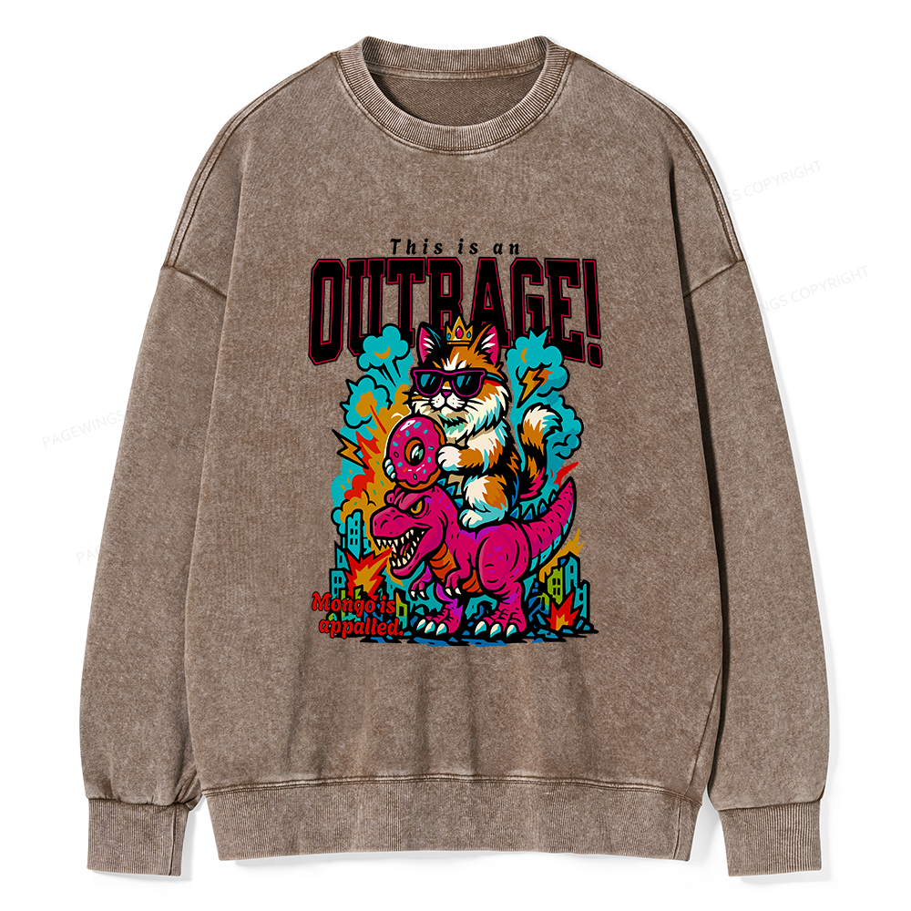 Pagewings This Is An Outrage Unisex Washed Sweatshirt