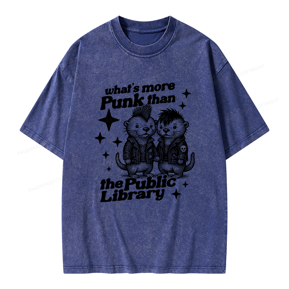 Pagewings What’s More Punk Than The Public Library Unisex Washed T-shirt