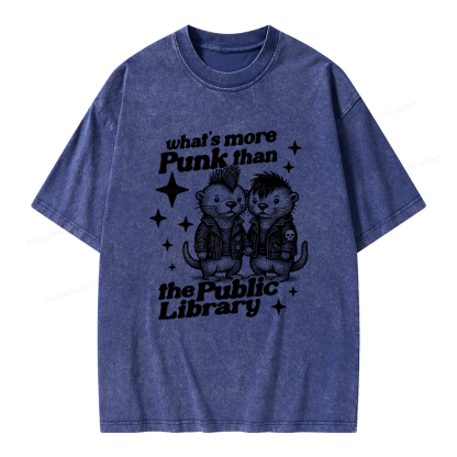 Pagewings What’s More Punk Than The Public Library Unisex Washed T-shirt
