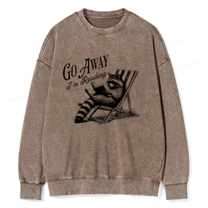 Pagewings Funny Raccoon Book Lover Tshirt Unisex Washed Sweatshirt