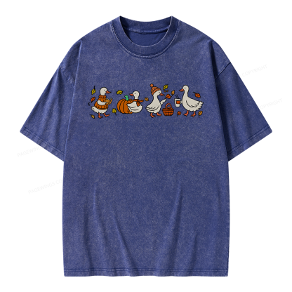 Pagewings Cozy Fall Thanksgiving Unisex Washed T-shirt