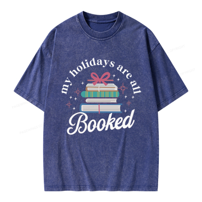 Pagewings My Holidays Are Booked Unisex Washed T-shirt