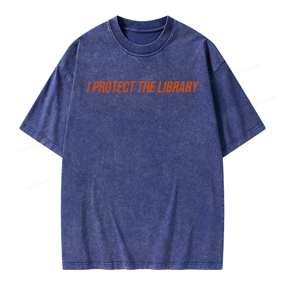 Pagewings I Protect The Library Unisex Washed T-shirt
