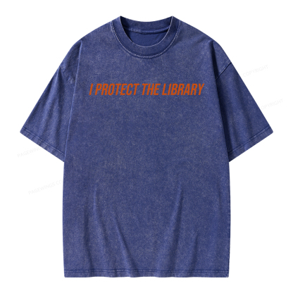 Pagewings I Protect The Library Unisex Washed T-shirt