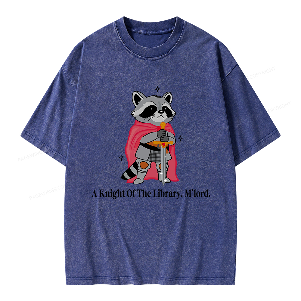 Pagewings A Knight Of The Library M’lord Unisex Washed T-shirt