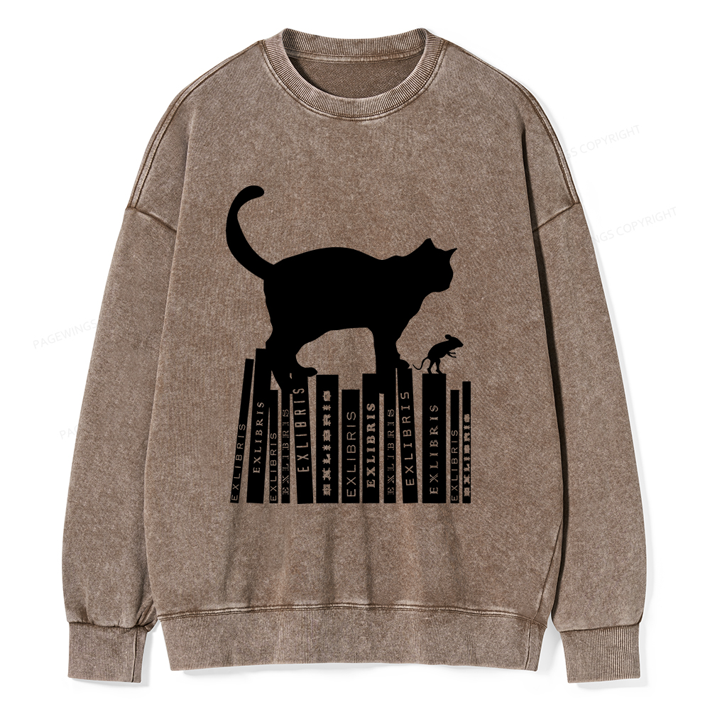 Pagewings Bookplate Creative T-shirt Unisex Washed Sweatshirt