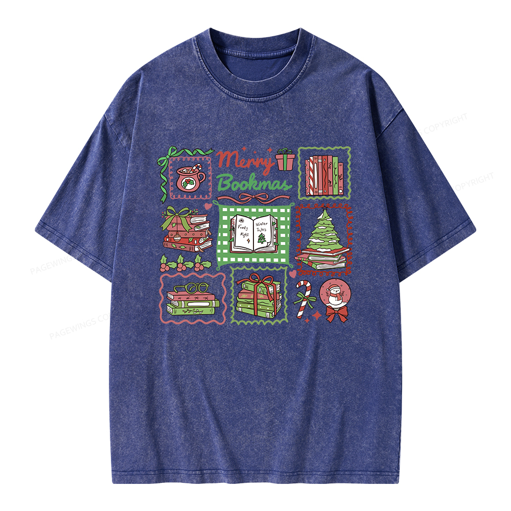Pagewings Christmas Book Unisex Washed T-shirt