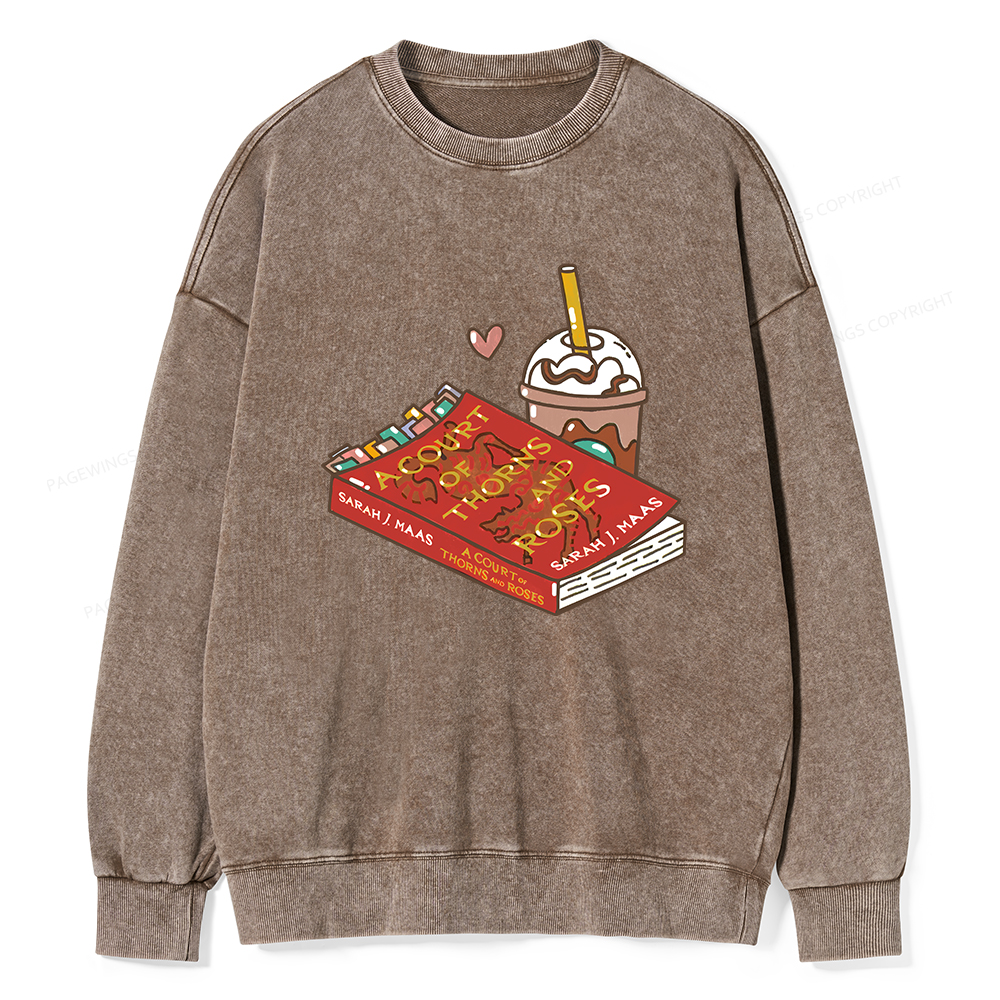 Pagewings A Court of Thorns and Roses Bookish  Unisex Washed Sweatshirt