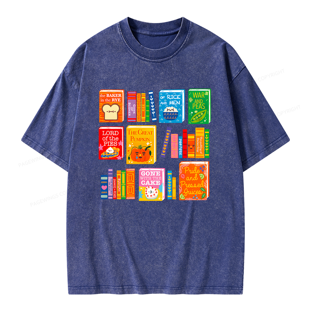Pagewings Punny Books Unisex Washed T-shirt