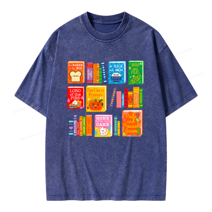 Pagewings Punny Books Unisex Washed T-shirt