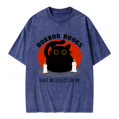 Pagewings Horror Books Have No Effect On Me Unisex Washed T-shirt