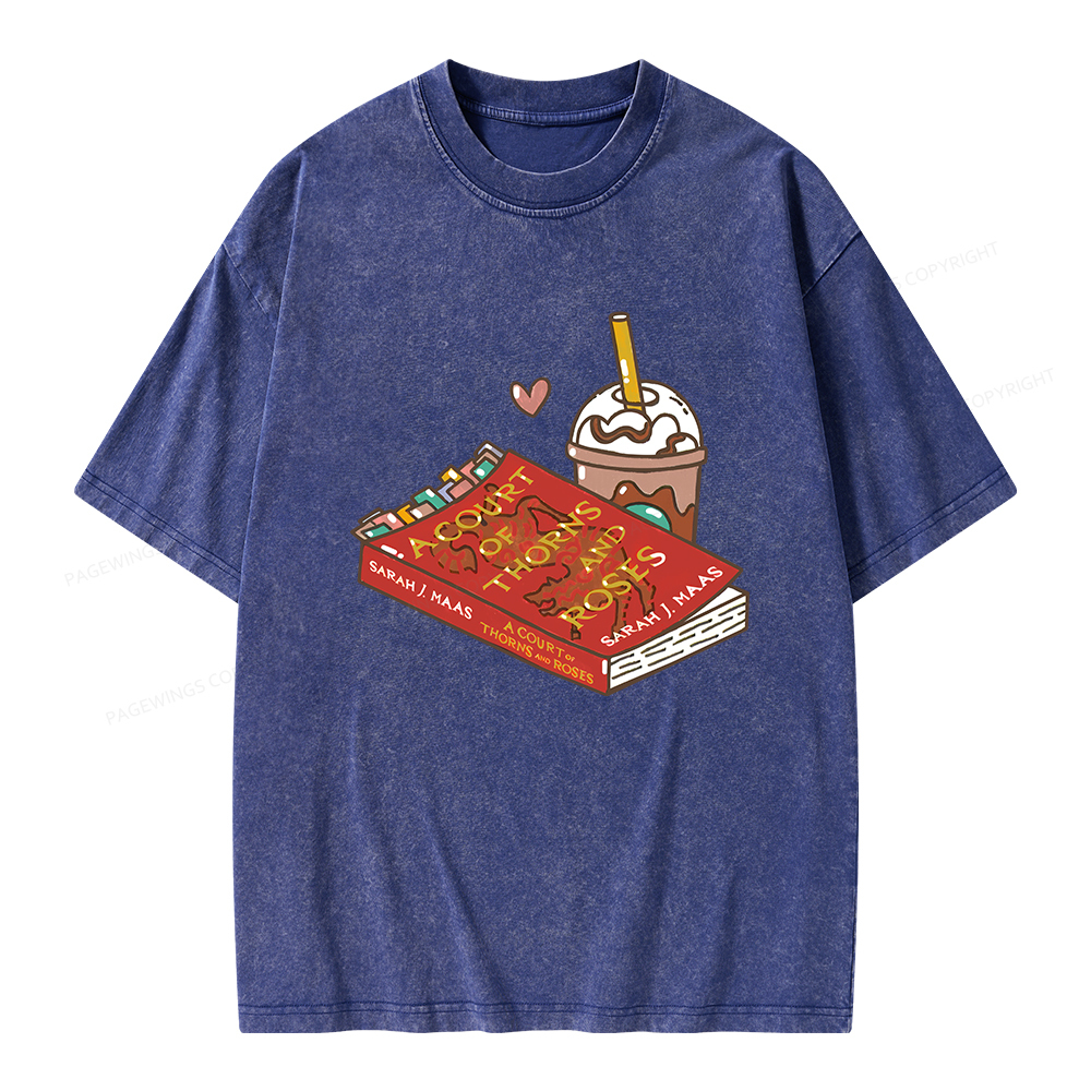 Pagewings A Court of Thorns and Roses Bookish  Unisex Washed T-shirt