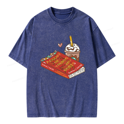 Pagewings A Court of Thorns and Roses Bookish  Unisex Washed T-shirt