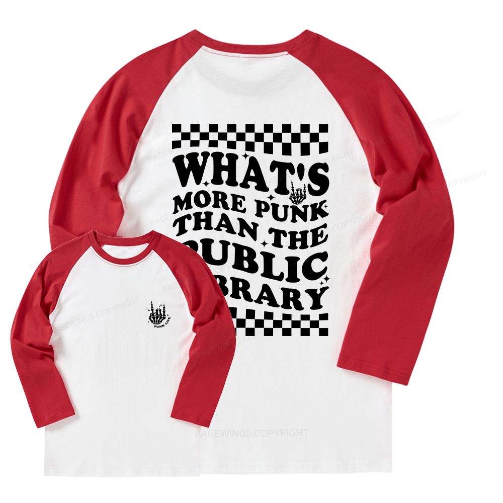 Pagewings Punk The Public Library Long Sleeve Raglan T-shirt