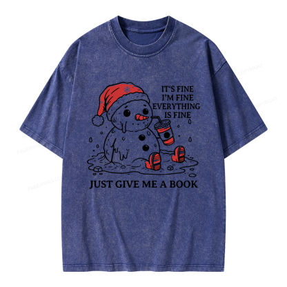 Pagewings Just Give Me A Book Unisex Washed T-shirt