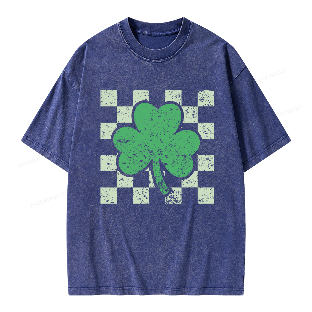 Pagewings St Patrick's Shirt, Shamrock Shirt Unisex Washed T-shirt