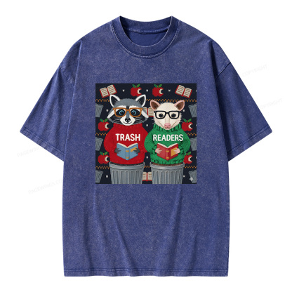 Pagewings Funny Book Lover Unisex Washed T-shirt