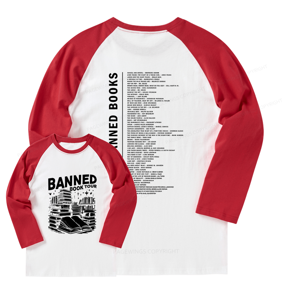 Pagewings Banned Books Tour Long Sleeve Raglan T-shirt