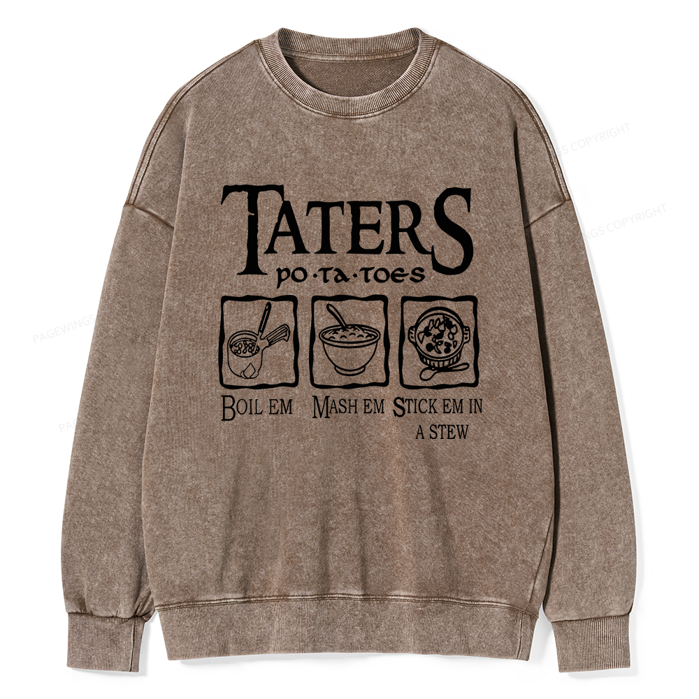 Pagewings Taters PoTaToes Unisex Washed Sweatshirt