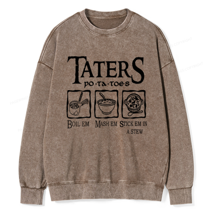 Pagewings Taters PoTaToes Unisex Washed Sweatshirt