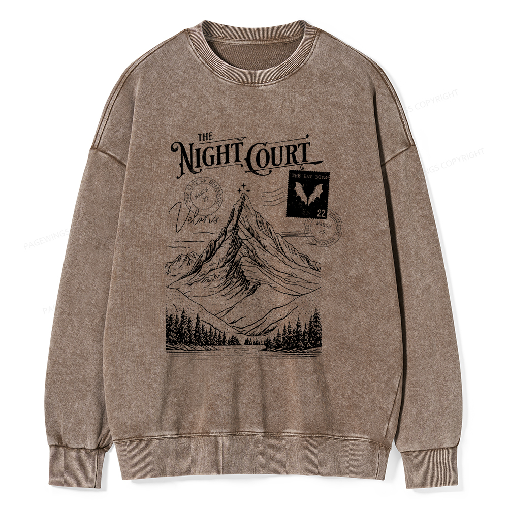 Pagewings  The Night Court Unisex Washed Sweatshirt