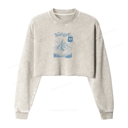 Pagewings The Night Court Women Washed Crop Sweatshirt
