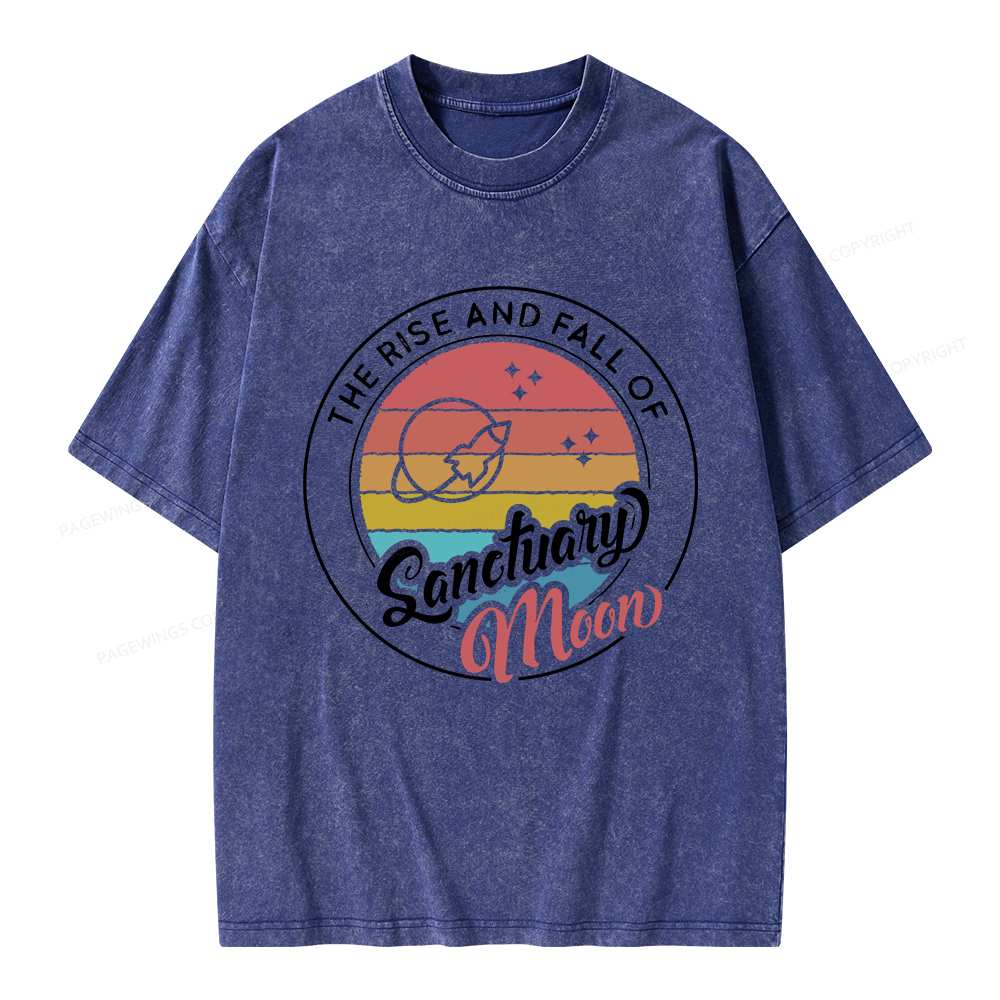 Pagewings The Rise and Fall of Sanctuary Moon Unisex Washed T-shirt