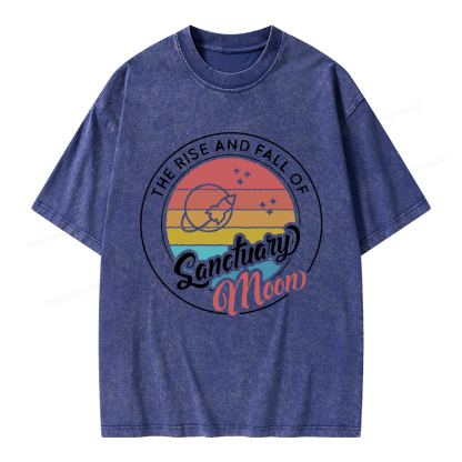 Pagewings The Rise and Fall of Sanctuary Moon Unisex Washed T-shirt