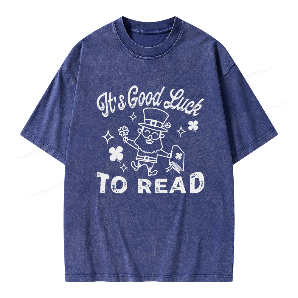 Pagewings  St. Patrick's day Librarian Shirt Library tshirt Unisex Washed T-shirt