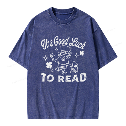 Pagewings  St. Patrick's day Librarian Shirt Library tshirt Unisex Washed T-shirt