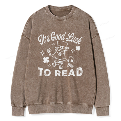 Pagewings  St. Patrick's day Librarian Shirt Library tshirt Unisex Washed Sweatshirt