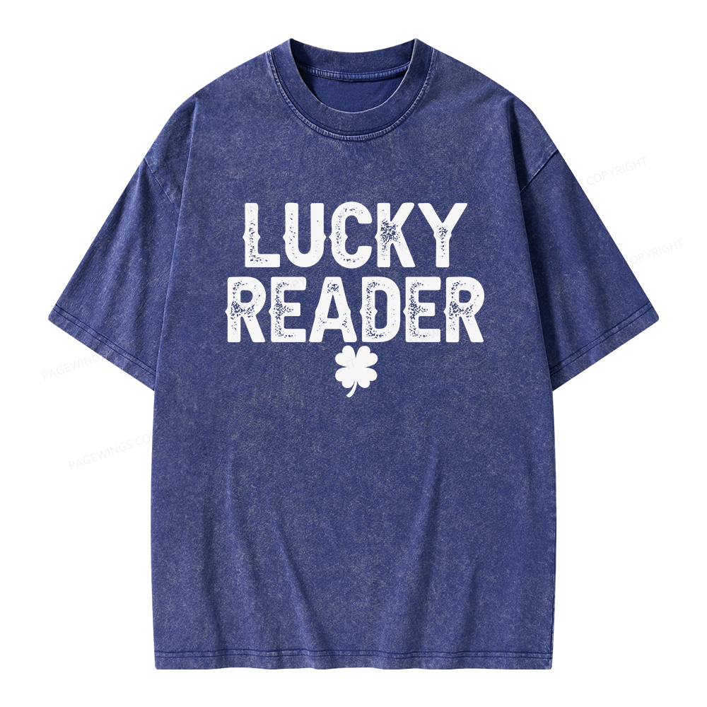 Pagewings Lucky and Lucky Fucker Graphic Tees Unisex Washed T-shirt