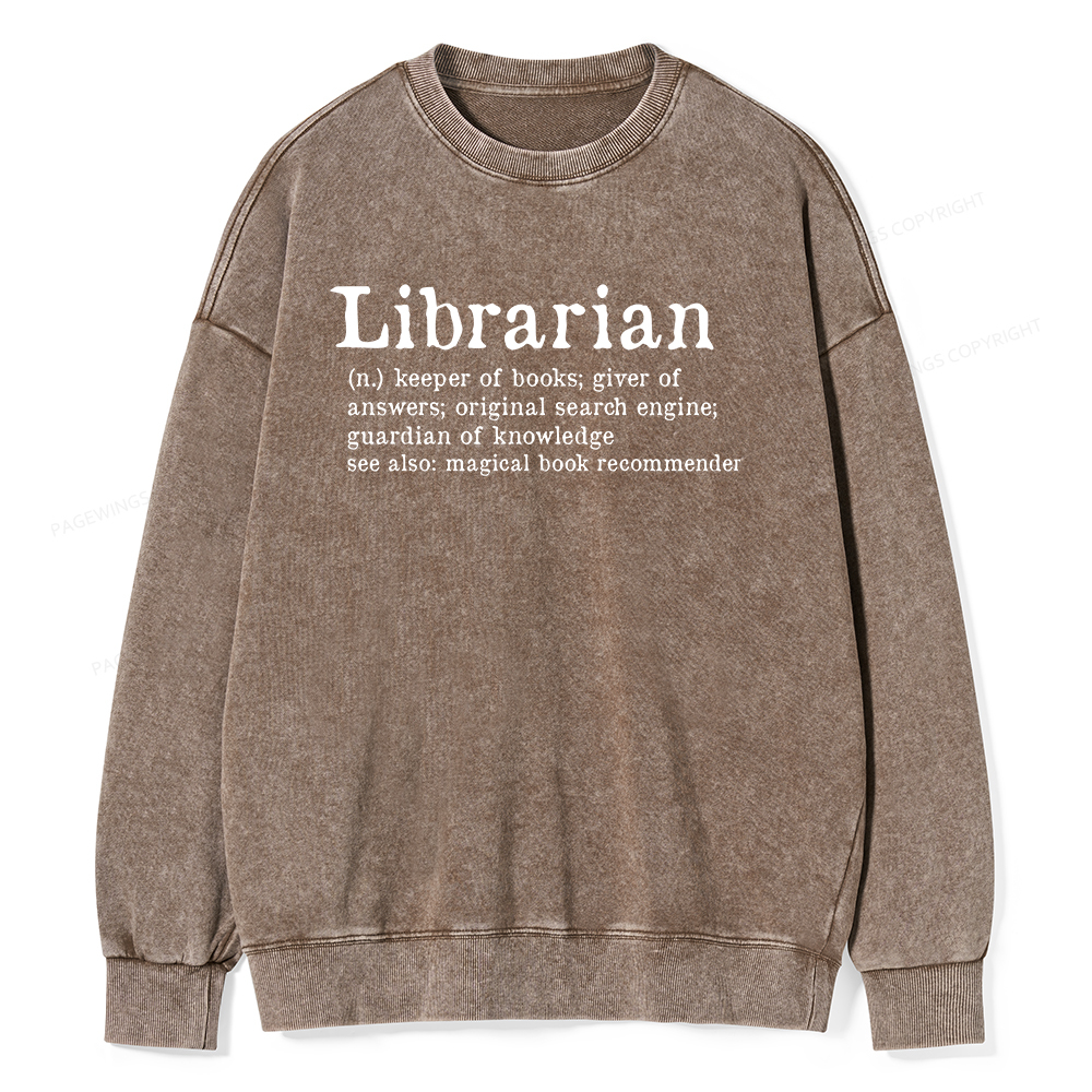 Pagewings Librarian Unisex Washed Sweatshirt