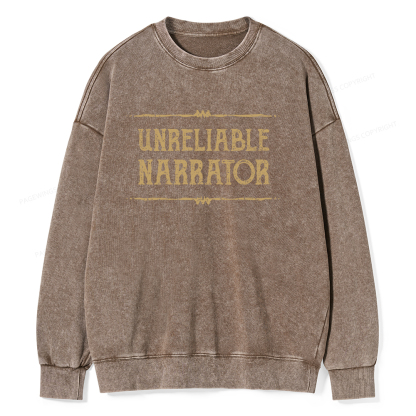 Pagewings Unreliable Narrator Unisex Washed Sweatshirt