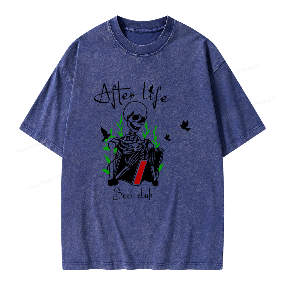 Pagewings Afterlife Book Club Unisex Washed T-shirt
