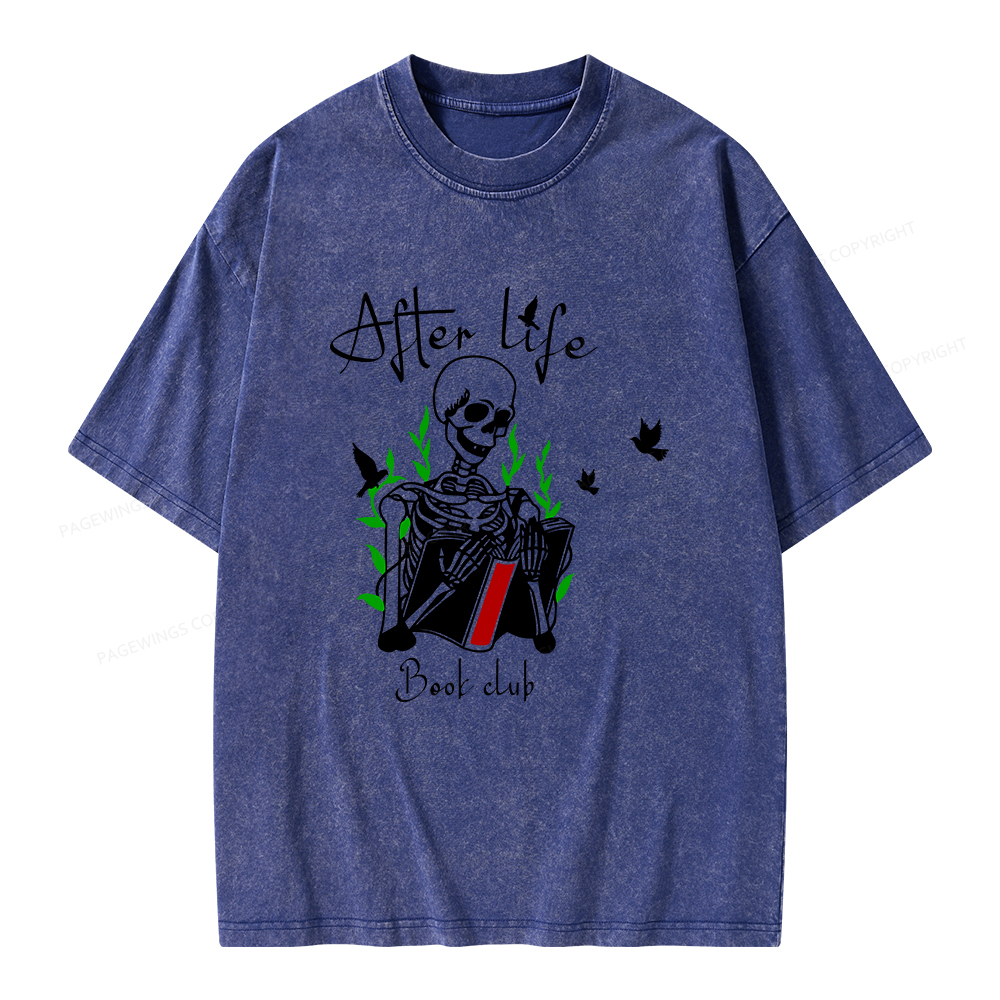 Pagewings Afterlife Book Club Unisex Washed T-shirt